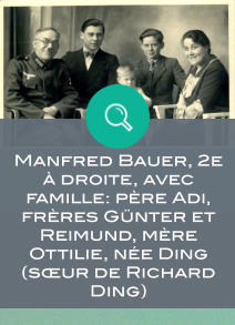 Manfred Bauer, 2e  droite, avec famille: pre Adi, frres Gnter et Reimund, mre Ottilie, ne Ding (sur de Richard Ding)